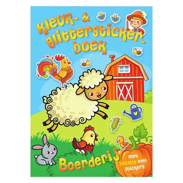 Weekendaanbieding Kleur- & Glitter Stickerboek Boerderij