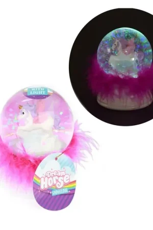 Dream Horse Sneeuwbol Eenhoorn met Veren en Licht Beperkte Voorraad