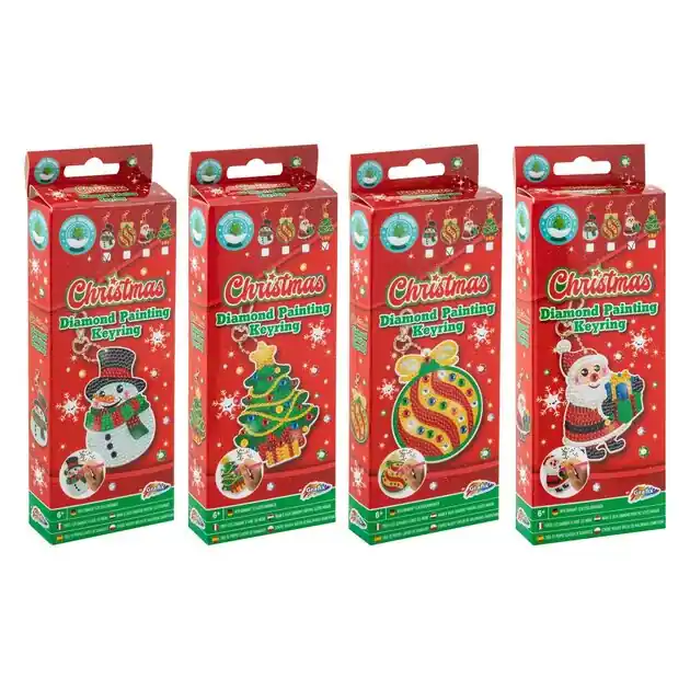 Maak je eigen Diamond Painting Sleutelhanger Kerst Direct Beschikbaar