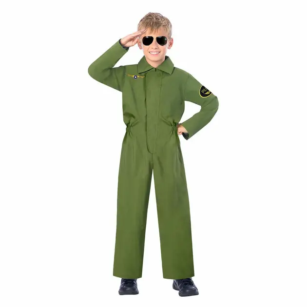 Kinderkostuum Jumpsuit Piloot, 4-6 jaar Goedkoop
