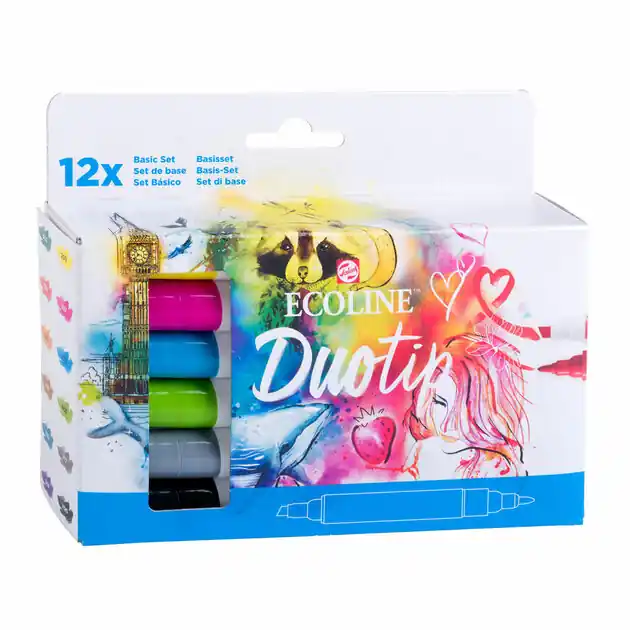 Betrouwbaar Ecoline Duotip Markers Basisset, 12dlg.