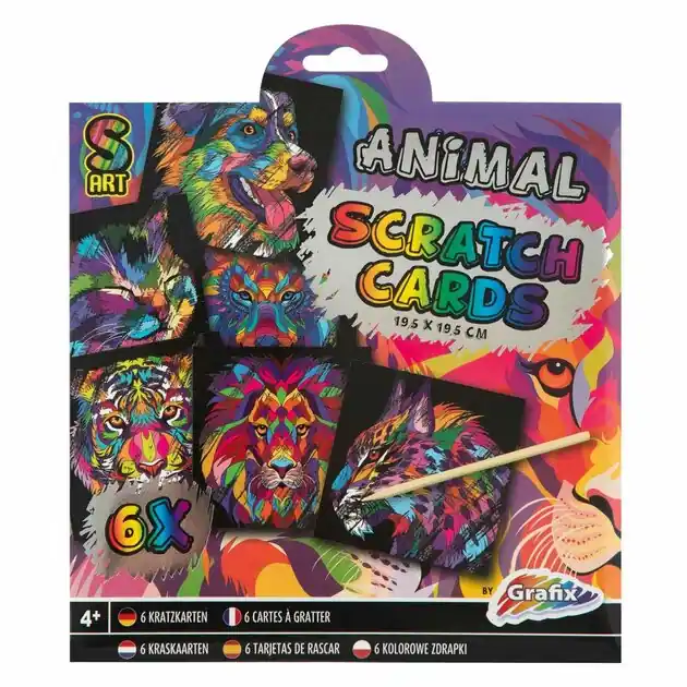 Scratch Kaarten, 6st. - Dieren Dagaanbieding