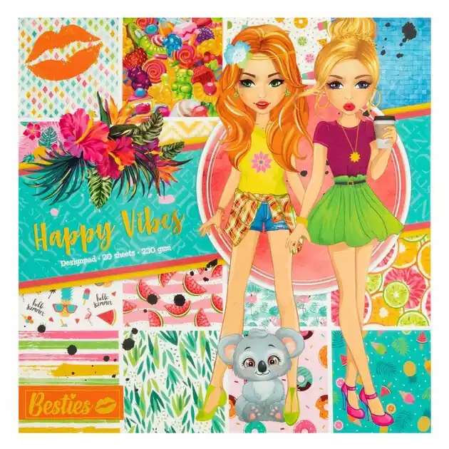 Besties Design Blok Happy Vibes, 20 vellen Koop Vandaag