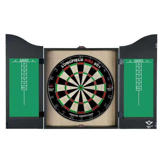 Houten Cabinet met Sisal Dartbord incl. Dartset Nieuw