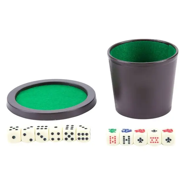 Pokerbeker met Deksel en Dobbelstenen Gecertificeerd