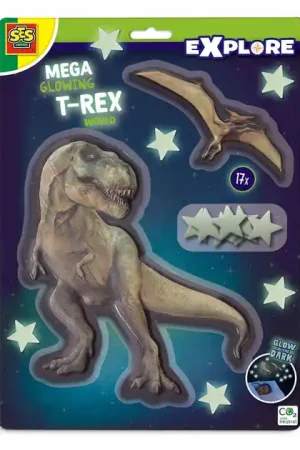 Gereduceerde Prijs SES Mega Glowing T-Rex World Muurstickers