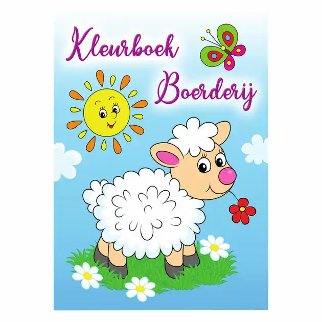Kleurboek Boerderij, 96 pagina's Lage Kosten