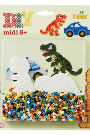 Gecertificeerd Hama Midi Strijkkralenset Dino, 1100st.