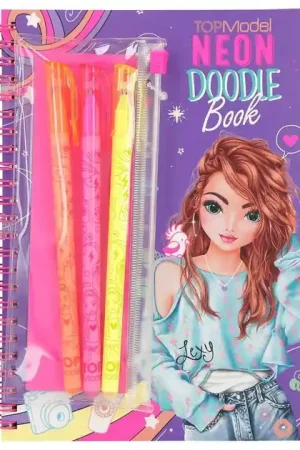 Aanbieding TOPModel Neon Doodle Kleurboek met Neon Stiften