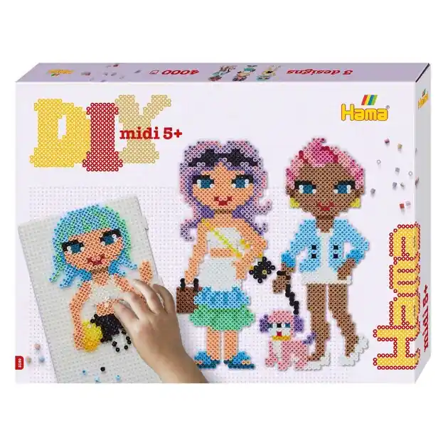 Beperkt Aanbod Hama Midi Strijkkralenset Gift Box - Fashion Girls, 4000st.