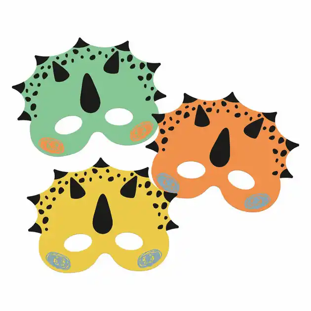 Tijdelijk Beschikbaar Maskers Dino Roars, 6st.