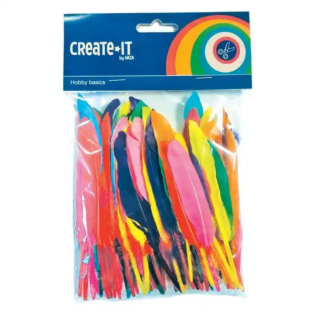Gekleurde Veren, 100st. Fabrieksprijs