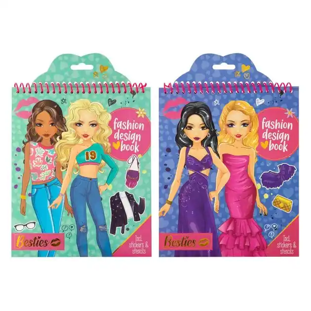 Besties Fashion Design Kleur- en Stickerboek met Stencils Flitsaanbieding