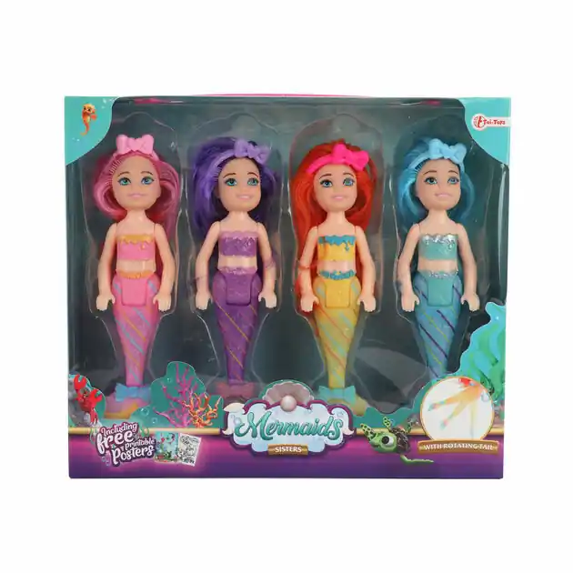 Beperkt Aanbod Mermaids Zeemeermin Pop Zusjes, 4st.