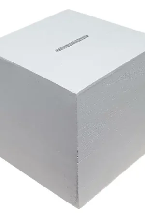 Exclusieve Aanbieding Houten Spaarpot Vierkant Wit