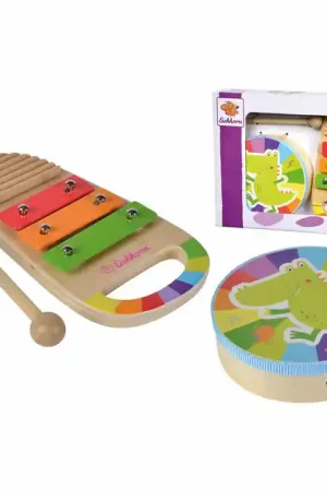 Voordeelprijs Eichhorn Houten Trommel en Xylofoon Muziekset, 3dlg.