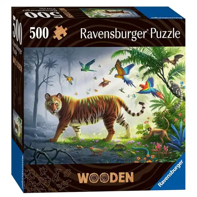 Ravensburger Houten Puzzel Tijger in de Jungle, 500st. Beperkt Aanbod