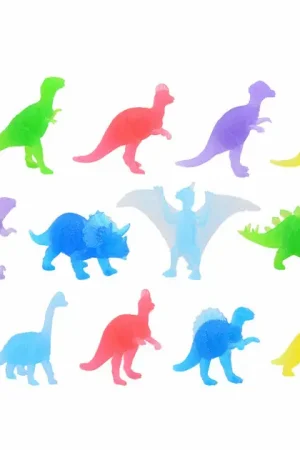Glow in the Dark Gekleurde Dino Speelfiguren , 12st. Exclusieve Aanbieding