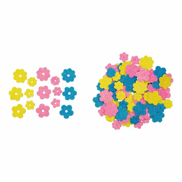 Gratis Retour Colorations - Foamstickers Glitter Bloemen, 120st.