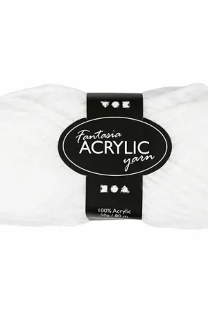 Acrylgaren, Wit, 50gr, 80m Laatste Kans