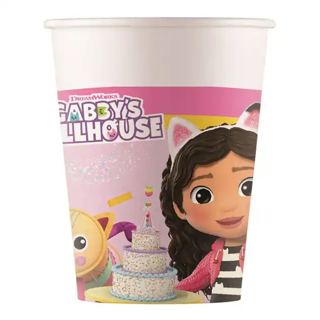 Papieren Bekers Gabby's Poppenhuis, 8st. Finale Uitverkoop