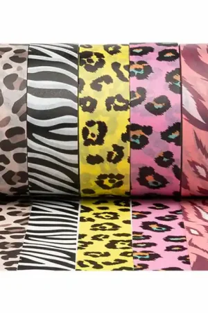 Colorations - Washi Tape Dieren Patronen 5 Rollen, 5mtr. Finale Uitverkoop