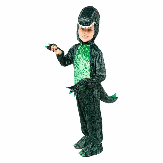 Kinderkostuum Dino Groen, 3-4 jaar Rechtstreeks Van De Fabrikant
