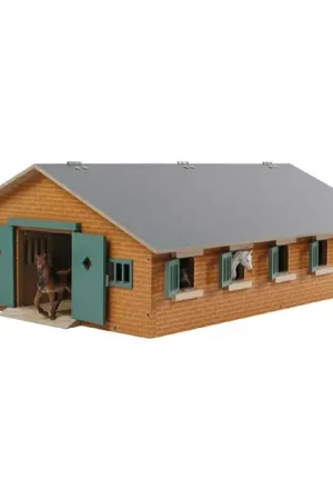 Kids Globe Paardenstal Hout Met 9 Paardenboxen 1:32 Finale Uitverkoop