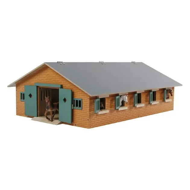 Kids Globe Paardenstal Hout Met 9 Paardenboxen 1:32 Finale Uitverkoop