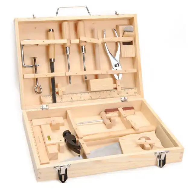 Veilige Betaling Houten Gereedschapskist, 16dlg.