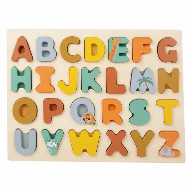 Betaalbaar Small Foot - Houten Alfabet Puzzel Safari