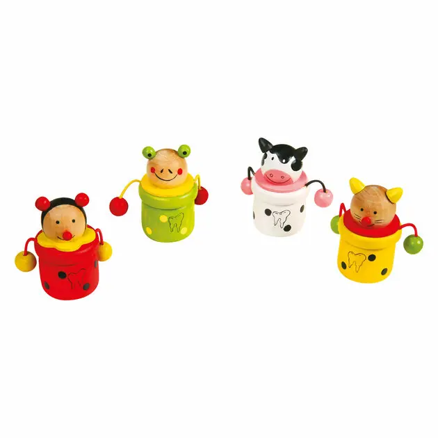 Small Foot - Houten Melktandenpotje Dier, 4st. Speciale Aanbieding