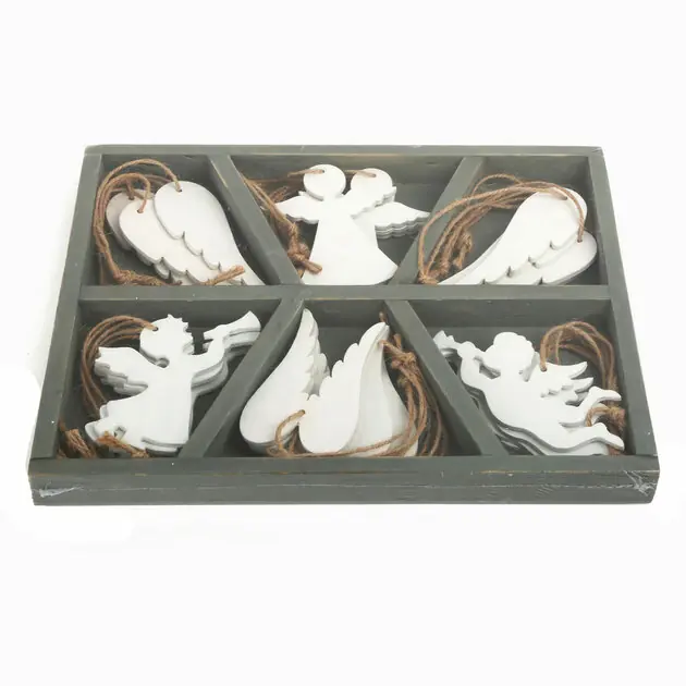 Aanbieding Small Foot - Houten Kersthangers Engel, 18st.