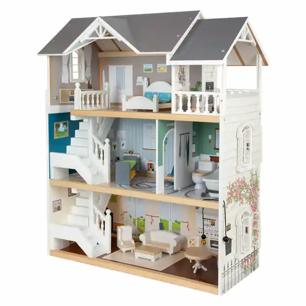 Flitsaanbieding Small Foot - Houten Urban Villa Poppenhuis met Accessoires, 13dlg.