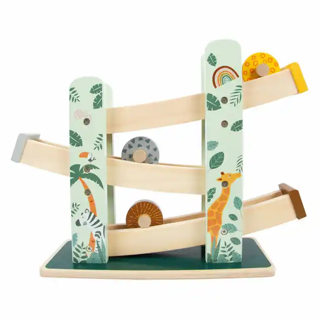 Gereduceerde Prijs Small Foot - Houten Knikkerbaan Safari, 4dlg.