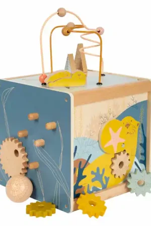 Aanbieding Small Foot - Houten Activiteitenkubus met Motoriekspiraal Zeekust