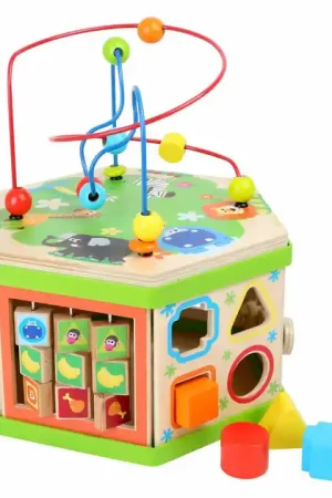 Bestel Nu Small Foot - Houten Activitetenkubus met Motoriekspiraal Safari