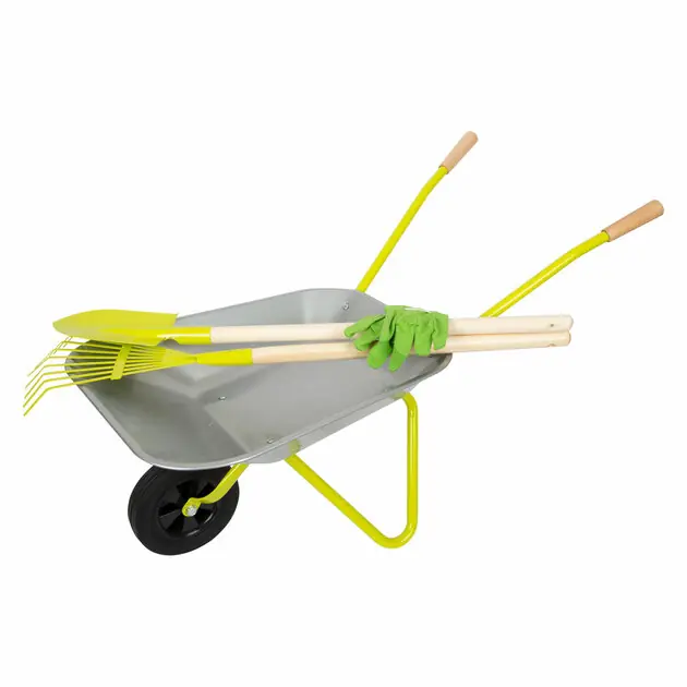 Small Foot - Metalen Kruiwagen met Tuingereedschap, 5dlg. Populair