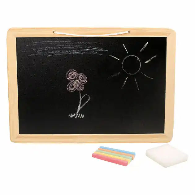 Lage Prijs Small Foot - Houten Krijtbord met Gekleurde Krijtjes, 7dlg.