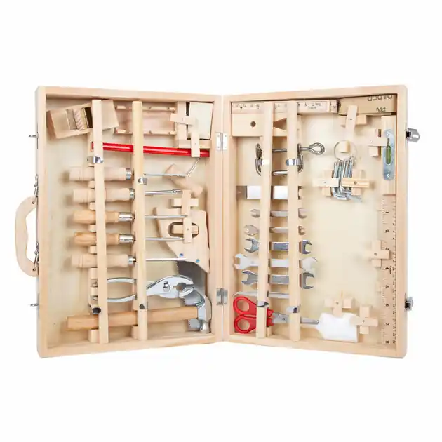 Lage Kosten Small Foot - Houten Gereedschapskist Deluxe met Gereedschap, 28dlg.