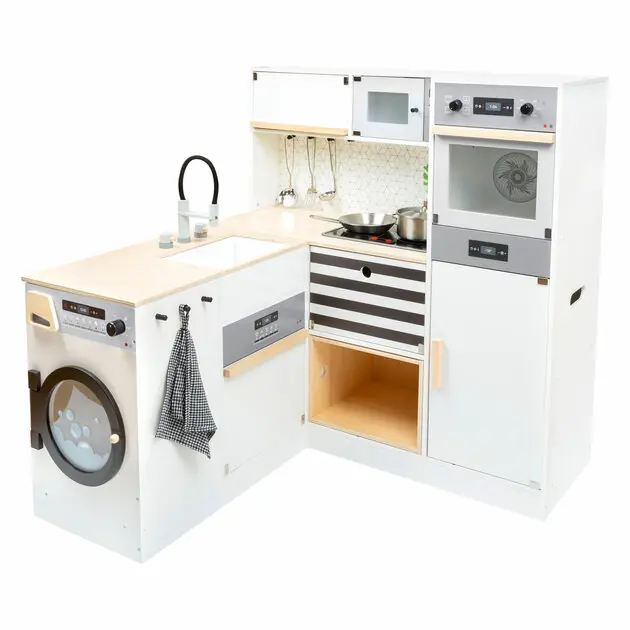 Weekendaanbieding Small Foot - Houten Modulaire Speelkeuken XL Wit, 9dlg.