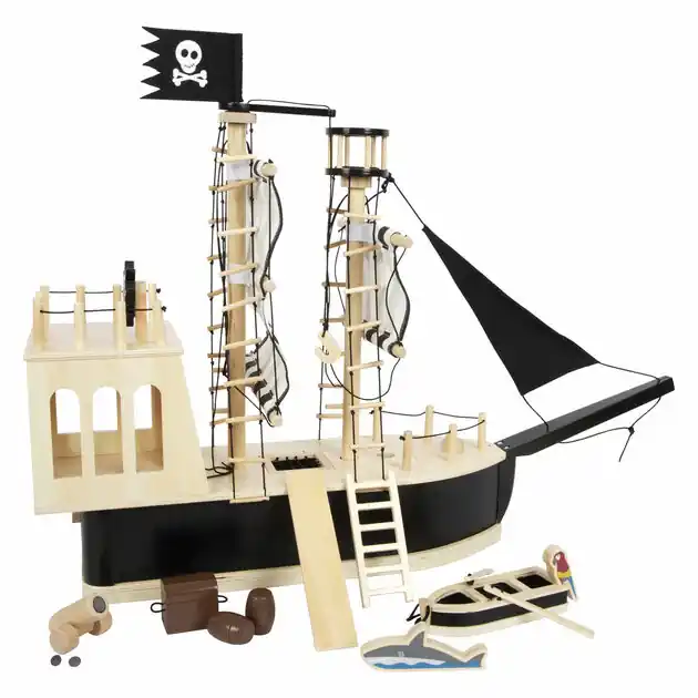 Small Foot - Houten Poppenhuis Piratenboot Finale Uitverkoop