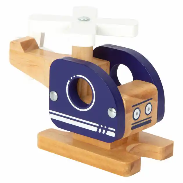 Small Foot - Houten Helikopter Blauw Alleen Vandaag