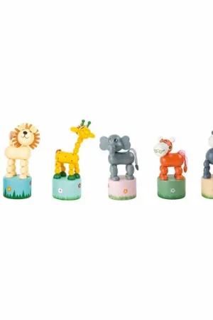 Small Foot - Houten Drukfiguur Wilde Dieren, Set van 6 Dagaanbieding