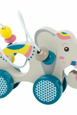 Small Foot - Houten Duwfiguur Olifant met Motoriekspiraal Gecertificeerd