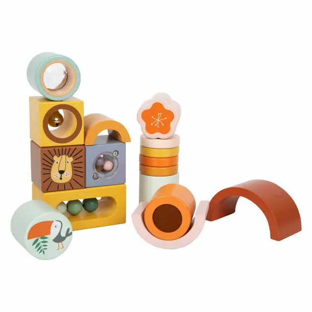 Koopje Small Foot - Houten Ontdekblokken Safari, 12dlg.