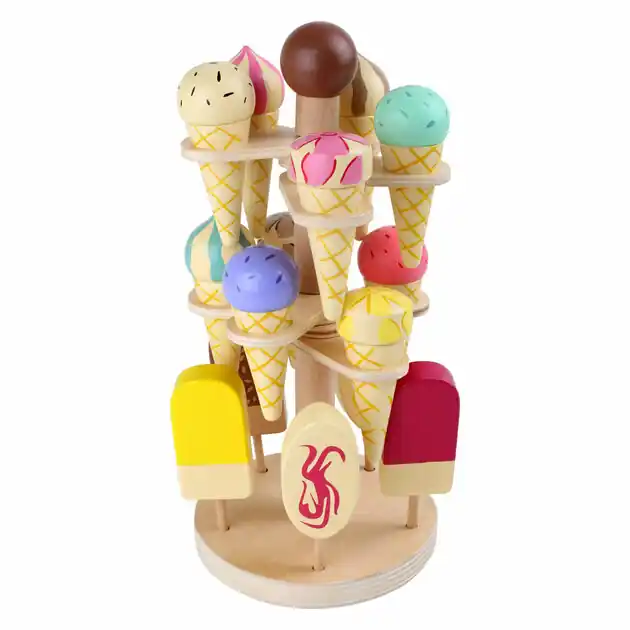 Small Foot - Houten Speeleten Ijsjes op Beweegbare Ijsstandaard, 16dlg. Koop Online
