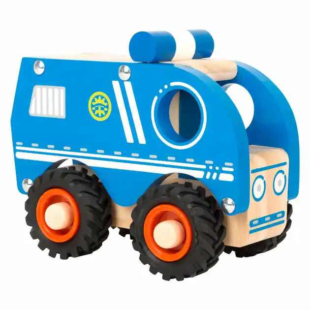 Gratis Retour Small Foot - Houten Politieauto Blauw