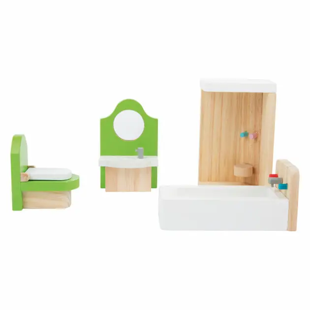 Small Foot - Houten Poppenhuis Meubeltjes Badkamer, 4dlg. Aanbieding