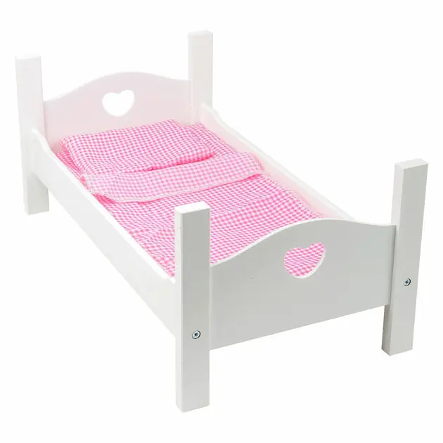 Small Foot - Houten Poppenbed Wit met Beddengoed, 4dlg. Nu Kopen